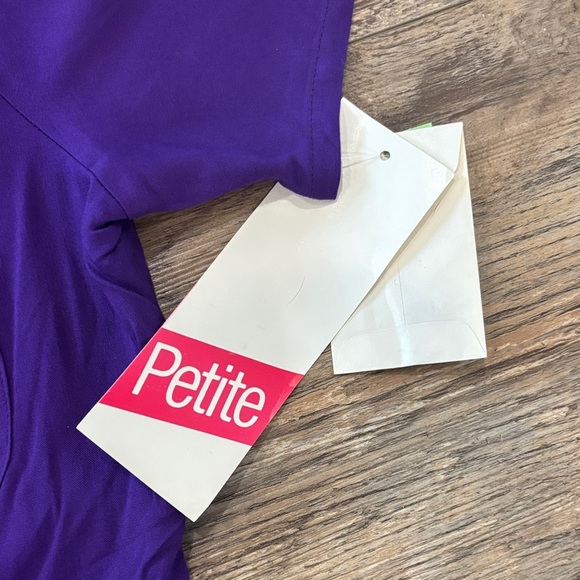 NWT Vintage Alain Toussaint Purple Button Down Shirt Dress Size 12 Petite - Picture 4 of 14